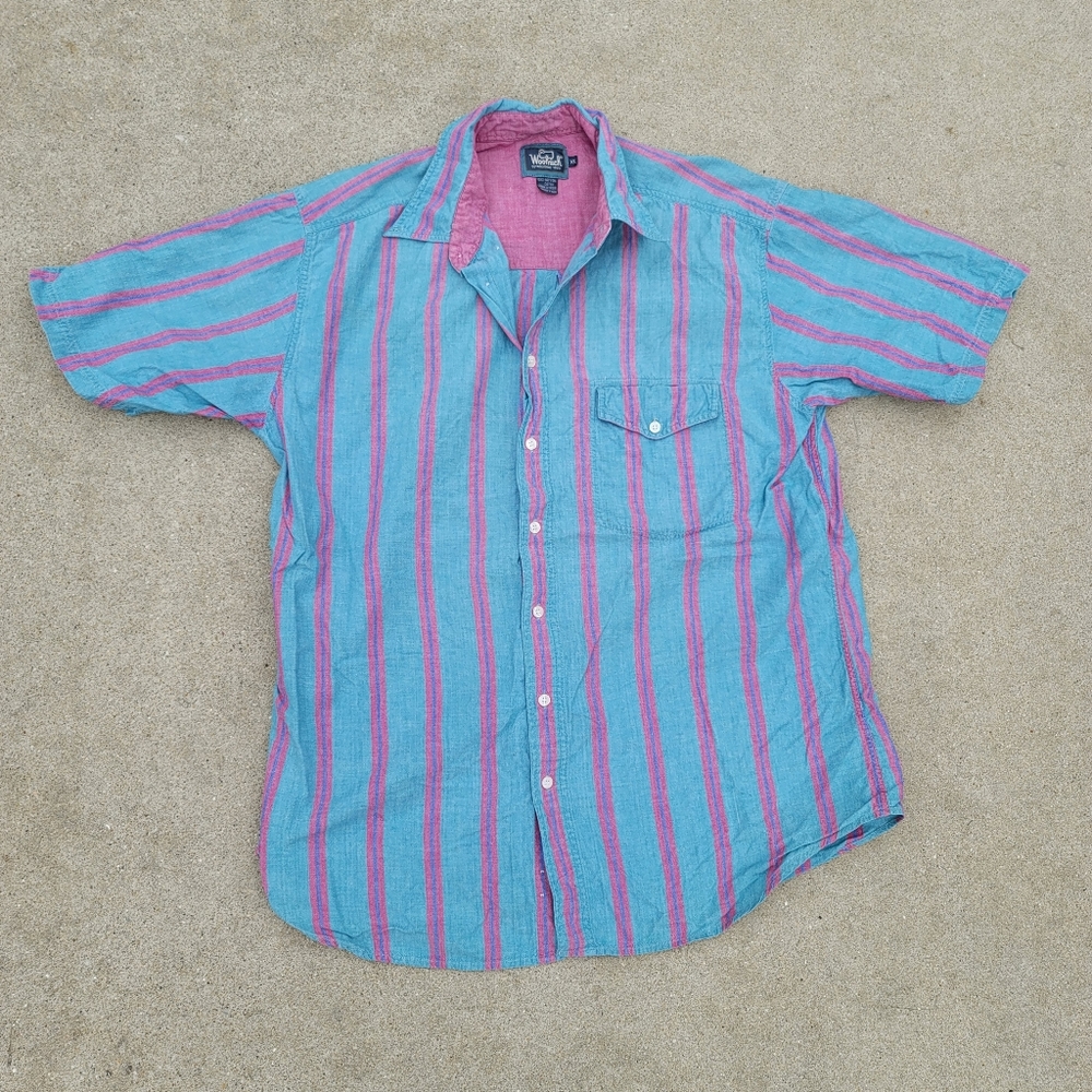 WOOLRICH Vintage Short Sleeve Button Up Size XL